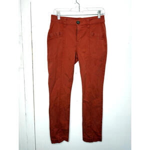 Cabi Pants Womens 4 Explorer Rust Copper High Rise Slim Straight Casual
